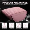 Hbxdeco Car Armrest Cushion, 12.2"8.3" Leather Auto Memory Foam Center Console Pad with Storage Pocket, Waterproof & Anti-Scratch Elbow Pillow Armrest Seat Box Protector, Universal Fit (Pink) view 3