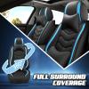 ADERN Car Seat Covers for Honda Ridgeline 2006-2026, Premium Nappa Leather Car Seat Cover, Stylish Sport Seat Covers Automobile Seat Cover Sets.(Luxury 5 Seats/Black Blue) view 3
