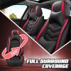 ADERN Car Seat Covers for Ford F-250 2000-2026, Premium Nappa Leather Car Seat Cover, Stylish Sport Seat Covers Automobile Seat Cover Sets.(Luxury 5 Seats/Black Red) view 3