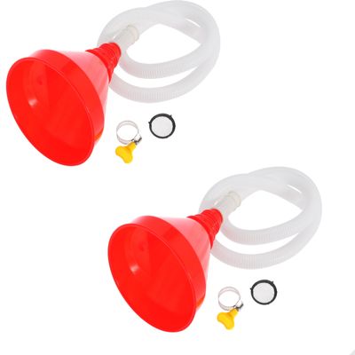 Nayciiy Wide Mouth Oil Funnel with 100cm Long Hose Universal Fuel Funnel for Car Automotive Use Large Funnel for Kitchen Engine Gas Fluid Liquid with Mesh Screen and Clamp (2)