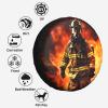 Firefighter Fireman Flame Print Tires Cover Customized Wheel Cover Fits Tire for Many Vehicles view 4