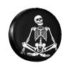 Skull Sitting Black Spare Tire Cover for Camper Rv Trailer- Cute Fun Wheel Cover Waterproof Universal Fit for SUV Truck Wheel Protectors Travel Outdoor-16 inch view 1