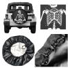 Skull Sitting Black Spare Tire Cover for Camper Rv Trailer- Cute Fun Wheel Cover Waterproof Universal Fit for SUV Truck Wheel Protectors Travel Outdoor-16 inch view 2