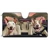 Dog Vehicle Windshield Sunshade for Car SUV and Minivans, Bullmastiff Dog in The Lavender Flowers Decoration, UV Ray Reflector Sun Protector Sun Shade Visor, Keep Vehicle Cool, 55" x 30" view 1