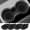 4 Pack Bling Car Coasters, 2.75 Inch Bling Crystal Rhinestone Soft Rubber Universal Anti-Slip Glitter Cup Mats Auto Cup Holder Insert Drink Coaster Car Interior Decoration for Women Girls (Black) view 1