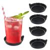 4 Pack Bling Car Coasters, 2.75 Inch Bling Crystal Rhinestone Soft Rubber Universal Anti-Slip Glitter Cup Mats Auto Cup Holder Insert Drink Coaster Car Interior Decoration for Women Girls (Black) view 2