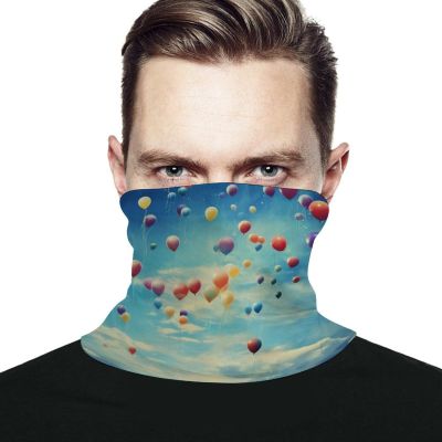 LMNGH Neck Gaiter Face Cover Scarf Fireworks Sky Breathable Face Mask Windproof Ski Mask for Cycling Fishing Hiking
