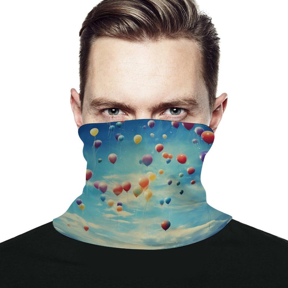 LMNGH Neck Gaiter Face Cover Scarf Fireworks Sky Breathable Face Mask Windproof Ski Mask for Cycling Fishing Hiking