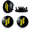 INUBOXES 63mm=2.5 inches-Slash Wheel Center Cap Covers Hub Cap Emblem Badge Compatible with Jeep & Chrysler & Dodge Charger Challenger Durango Dart (Black-Yellow) view 2