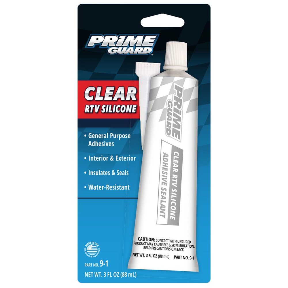 Prime Guard Clear RTV Silicone Gasket Maker - 3 Ounce