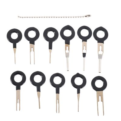 Srutueo 11Pcs/Set Terminal Removal Tools Car Electrical Cable Wiring Crimp Connector Pin Extractor Kit Car Repair Hand Tool Set Plug Key, black, 154036