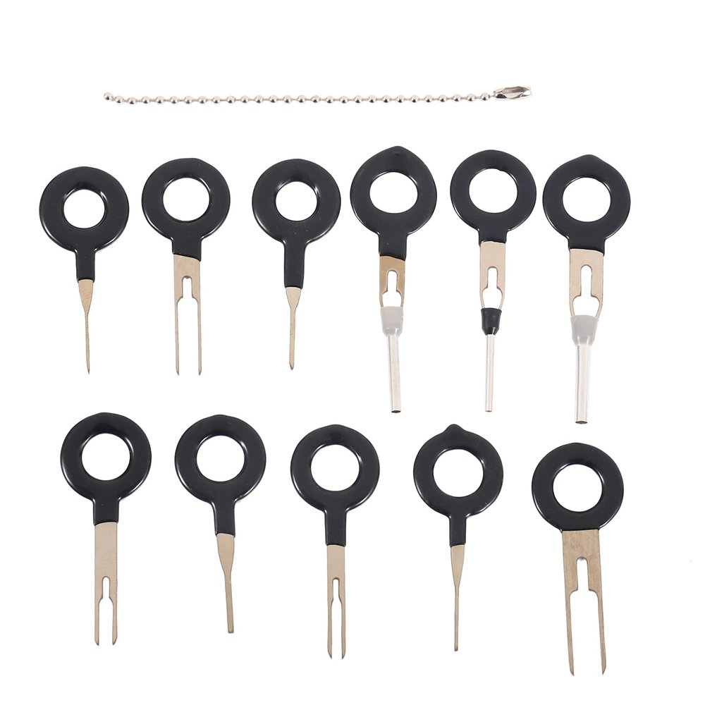 Srutueo 11Pcs/Set Terminal Removal Tools Car Electrical Cable Wiring Crimp Connector Pin Extractor Kit Car Repair Hand Tool Set Plug Key, black, 154036