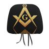 OXJOIIS 1 Piece Car Head Rest Covers Set Gold Freemason Freemasonry Masonic Auto Front Rear Seats Headrest Cover for Universal Fit Most Cars, SUV for Women Men view 1