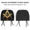 OXJOIIS 1 Piece Car Head Rest Covers Set Gold Freemason Freemasonry Masonic Auto Front Rear Seats Headrest Cover for Universal Fit Most Cars, SUV for Women Men view 2