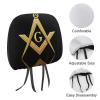 OXJOIIS 1 Piece Car Head Rest Covers Set Gold Freemason Freemasonry Masonic Auto Front Rear Seats Headrest Cover for Universal Fit Most Cars, SUV for Women Men view 3