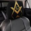 OXJOIIS 1 Piece Car Head Rest Covers Set Gold Freemason Freemasonry Masonic Auto Front Rear Seats Headrest Cover for Universal Fit Most Cars, SUV for Women Men view 4