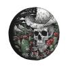 Skull Spare Tire Cover, Universal Wheel Tire Cover Funny Skull Skeleton Tire Protectors for Trailer RV SUV Truck Camper 15 Inch view 2