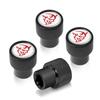 iPick Image for Dodge Demon Red Logo in White on Black Easy-Grip Premium Aluminum Tire Valve Stem Caps - Official Licensed view 1