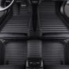 cocacomat Customize Making Car Floor Mats for 98% Full Coverage All Weather Protection Leather Auto Floor Front and Rear Liner Carpet Set Accessorie (Black Stripes) view 1