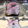 1 Pcs Self Adhesive Helmet Accessories Satin Bow Helmet Decoration Detachable Glitter Helmet Sticker Decor for Motorcycle Navy view 2
