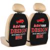 TJDICUSTMOOY Custom 2 Pack Premium Backseat Protector with Pockets, Personalized Heavy Duty Stain Resistant Kick Mats Back Seat Protector with Image Text Customized Universal Car Seat Back Organizer view 1