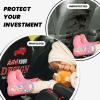 TJDICUSTMOOY Custom 2 Pack Premium Backseat Protector with Pockets, Personalized Heavy Duty Stain Resistant Kick Mats Back Seat Protector with Image Text Customized Universal Car Seat Back Organizer view 4