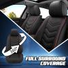ADERN Car Seat Covers for Chrysler Town Country 2000-2016, Premium Nappa Leather Car Seat Cover, Stylish Sport Seat Covers Automobile Seat Cover Sets.(Standard 5 Seats/Black) view 3