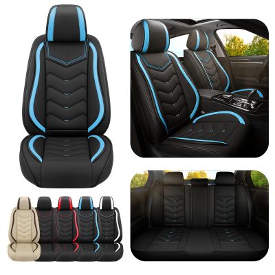 ADERN Car Seat Covers for Mitsubishi Eclipse Cross 2018-2026, Premium Nappa Leather Car Seat Cover, Stylish Sport Seat Covers Automobile Seat Cover Sets.(Standard 5 Seats/Black Blue)