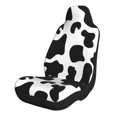Noasqll Black White Cow Spots Car Seat Covers Front Car Seats Protector Cover with Rear Storage Pockets for Car Truck Sedan Suvs - 1 Pcs