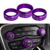 3PCS Air Conditioner Switch Button Knob Cover, Aluminum Alloy A/C Decal Trim Rings, AC Climate Control Knob Outer Ring Compatible with Dodge Challenger Durango 2015-2022 view 1