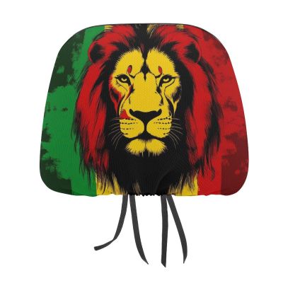 OXJOIIS 1 Pcs Car Headrest Cover Jamaican Rasta Flag Rastafarian Reggae Lion Car Seat Head Rest Cover Protector Head Rest Coverings for Cars Truck Auto