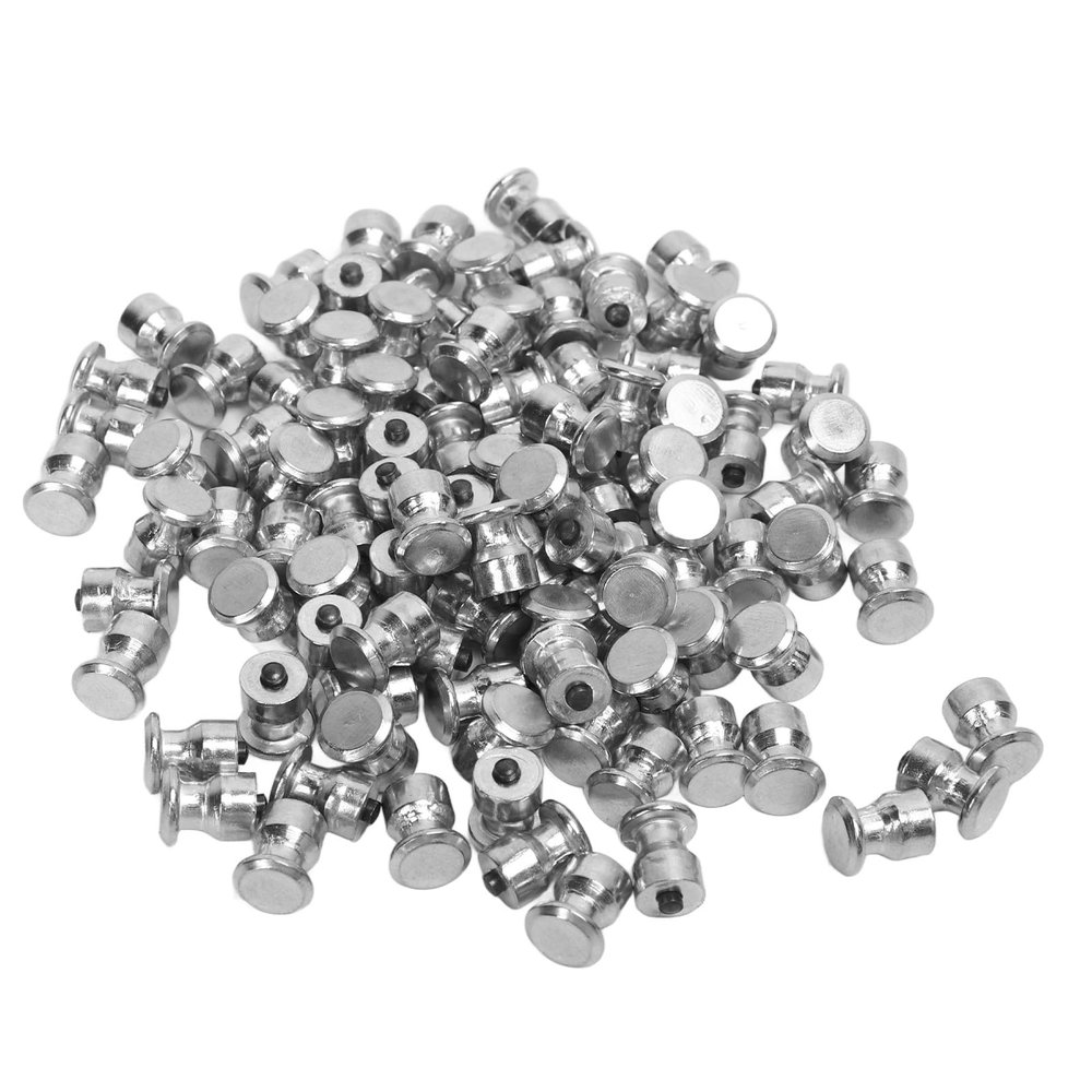 TIRE STUDS ANTI SLIP STABLE WEAR PROOF ATV TIRES SPKIES 100PCS SILVER LOADER FORKLIFT MOTORCYCLE