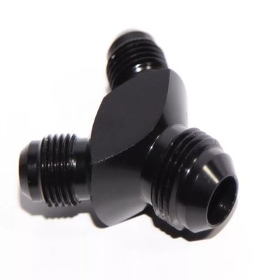 TORDXICS 8AN to 2X AN6 Y Block Flare Fitting Adapter Union Splitter black