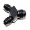 TORDXICS 8AN to 2X AN6 Y Block Flare Fitting Adapter Union Splitter black view 3