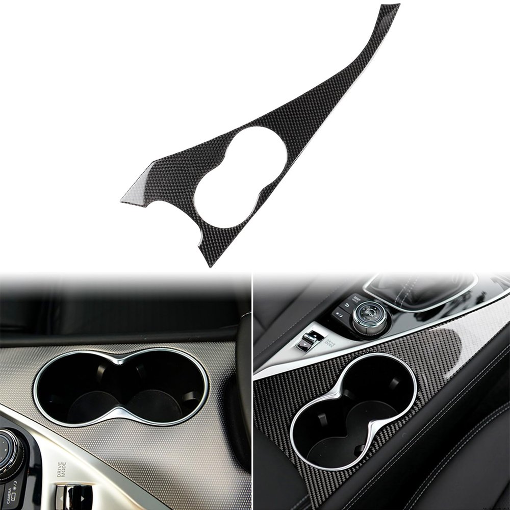 JKYUKU Real Carbon Fiber for Infiniti Accessories Center Console Water Cup