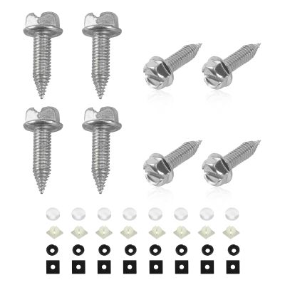 Yourkar 8 PCS Car License Plate Screw Kit, Self Mounting License Plate Screws, Rustproof Stainless Steel Car Bolts, Silver