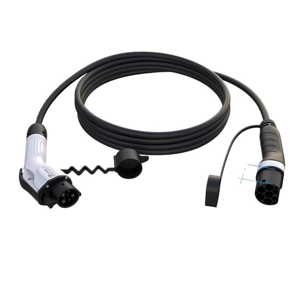 EQBVZZRD EV Charger Extension Cable 12KW 50A EV Charger Cable Type2 to Type1 Charging Station Fast Elecitric Car Charging Cable 5M EVSE Female to Male Plug(32A 8KW 1 Phase)