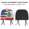 America Flag and Lebanese Flag 2 Pack Car Headrest Covers Set Soft Elastic Fabric Head Rest Cover for SUV,Truck,Sedan Or Van Elastic Head Cushion Cover-1 view 2