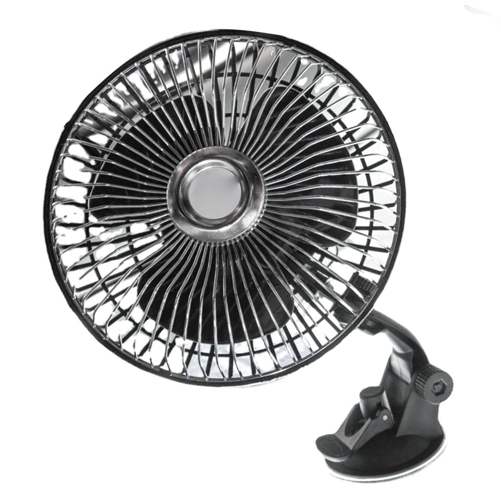 Electric Car Fan, 6in Powerful Cooling Air Fan with Upgrade Powerful Suction Cup, 360 Rotatable Portable Quiet Fan for Vehicle Car Truck Van SUV RV ATV (12v)