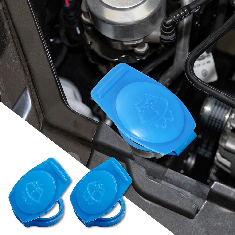 PACLVIO 2PCS Washer Fluid Cap, OEM#3Q0955455 Windshield Wiper Fluid Cap, Essential Car Accessories Windshield Washer Reservoir Cap Repalcement for Atlas GTI Jetta 2019-2021