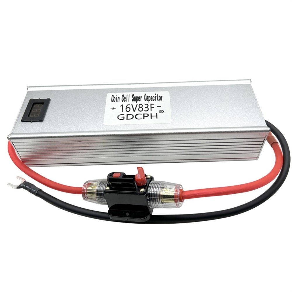QGEBZBAPD 16V83F Supercapacitor Automotive Rectifier Module 2.7V500F Super Capacitor with Voltmeter Self-Recovery Fuse