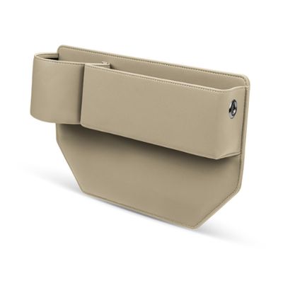 Leather Car Seat Gap Organizer, Crevice Side Storage Box Filler, Auto Console Side Storage Box with Cup Holders, for Phones Glasses Keys Cards