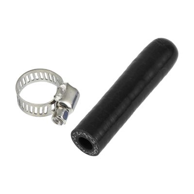 X AUTOHAUX 1 Set 60mm Length 8mm/0.31" ID Black Car Silicone Rubber Hose End Cap with Clamp Silicone Reinforced Blanking Cap for Bypass Tube Universal