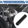 X AUTOHAUX 1 Set 60mm Length 8mm/0.31" ID Black Car Silicone Rubber Hose End Cap with Clamp Silicone Reinforced Blanking Cap for Bypass Tube Universal view 2