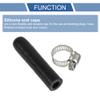 X AUTOHAUX 1 Set 60mm Length 8mm/0.31" ID Black Car Silicone Rubber Hose End Cap with Clamp Silicone Reinforced Blanking Cap for Bypass Tube Universal view 4