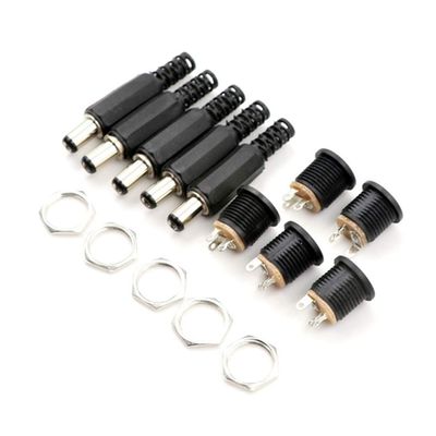 12V 3A for 2.1mm X 5.5mm Wire Power Pigtails Adapter for Connector Male Plugs + Female Socket