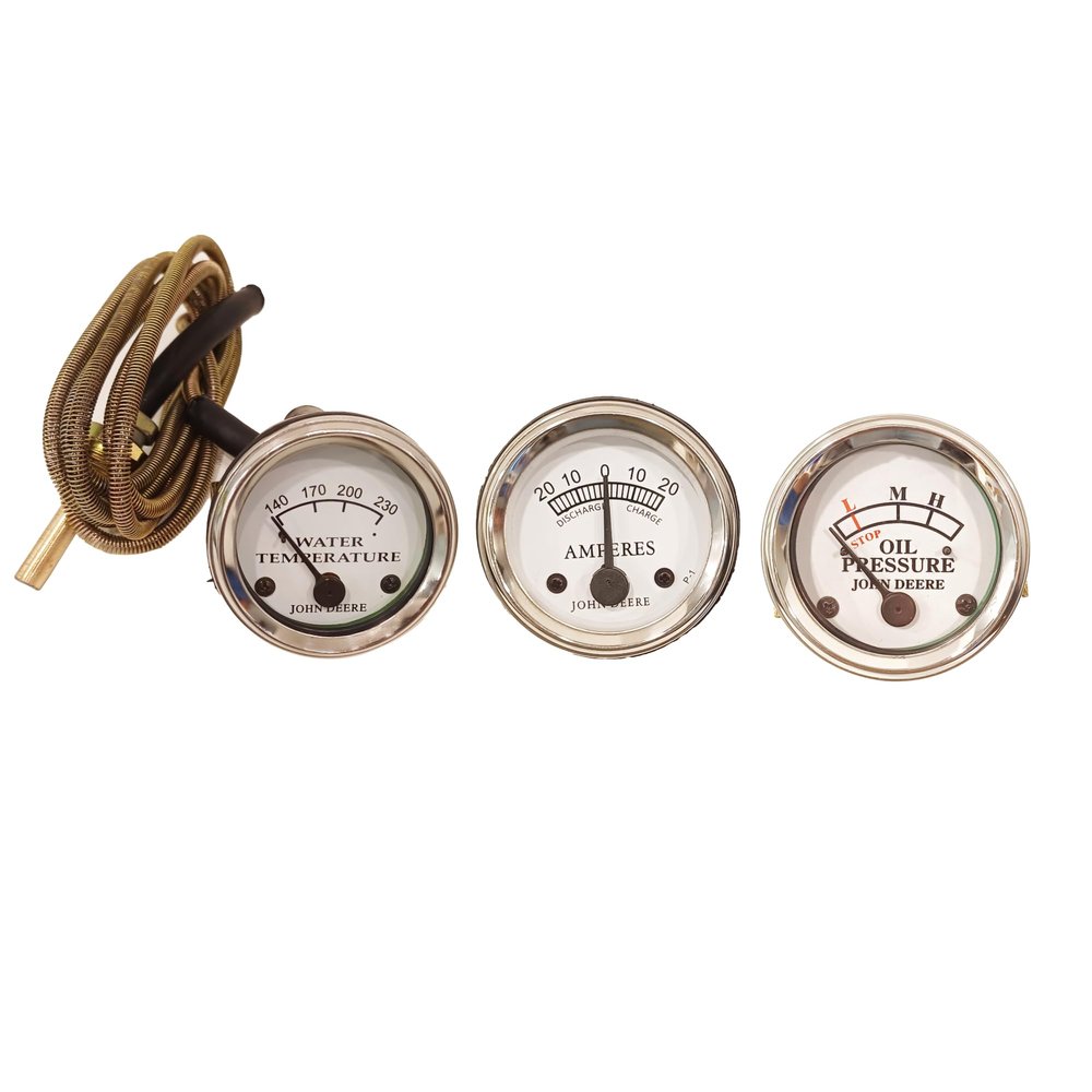 APSMOTIV Gauge Set Compatible with John Deere Tractor Gauge-Oil Pressure, Ammeter, Water Temperature -50, 60, 70, 520, 530, 620, 630,720 Gauge Kit