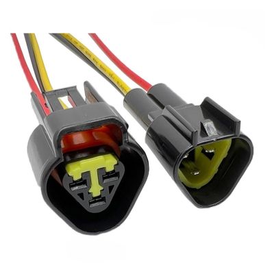 DLAHPJPT Automotive Electrical connectors 3 Pin 2.3mm Furukawa Black Auto Male Female Wa/te*r/pr*oo/f Connector pl;/UG Wire Harness FW-C-3M-B FW-C-3F-B(3P Female Male,1 Pc)