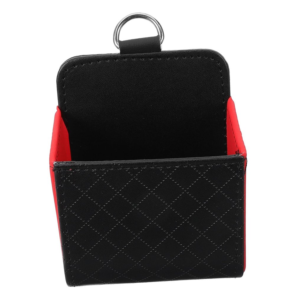 PLAFOPE Car Air Vent Organizer Multi-functional Storage Pouch for Sunglasses Phones and Items Easy Installation Stylish Design for Clean Car Interior Black Red