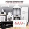 Auto Pure Sine Wave Inverter 4500W 7000W 10000W Voltage Converter DC 12V / 24V /48V to AC 110V 120V 220V Inverters with LCD Display for Car Caravan Camping Boat,4500W-24V view 2